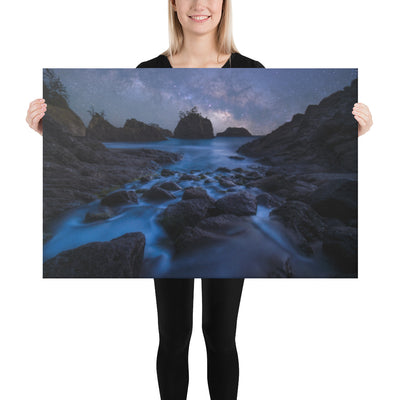 Secret Beach Night Canvas