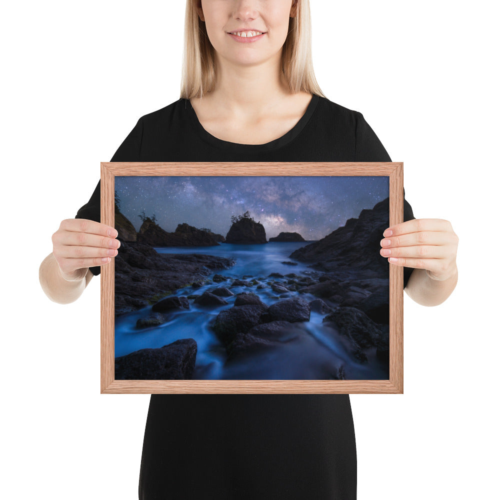 Secret Beach Night Framed Matte