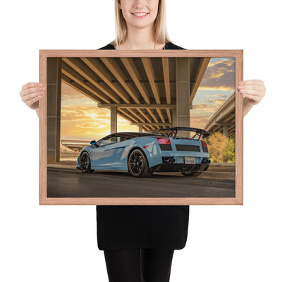 Lamborghini Gallardo Sunset Framed Matte