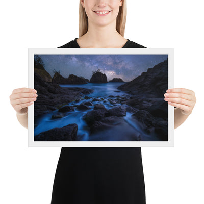 Secret Beach Night Framed Matte