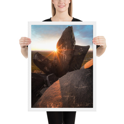 Petroglyphs Sunset Framed Matte