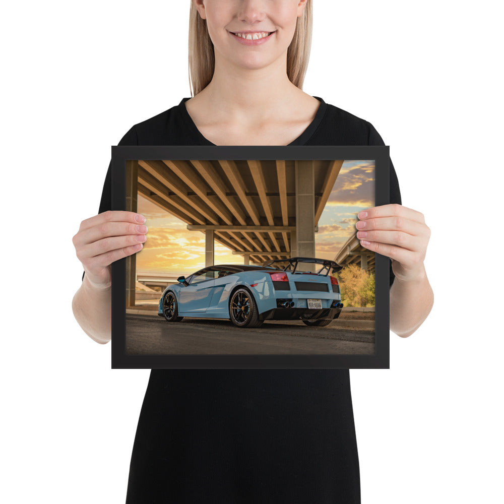 Lamborghini Gallardo Sunset Framed Luster