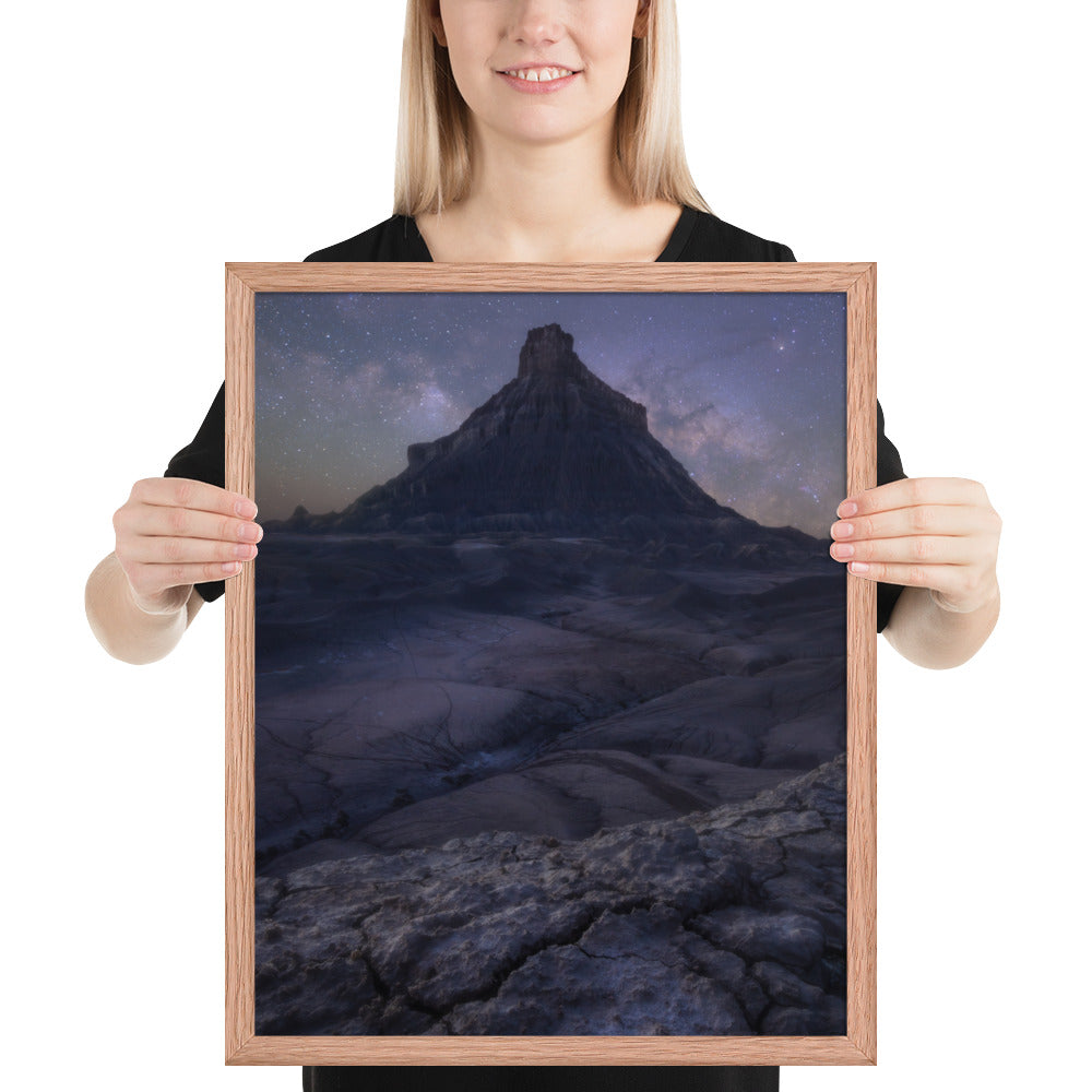 Factory Butte Night Framed Luster